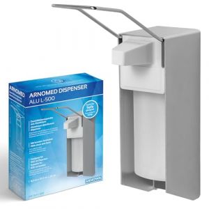 ARNOMED 1 Distributeur gel hydroalcoolique en aluminium, distributeur savon automatique 500ml, Levier long - fixation/montage mural, Soap Dispenser, distributeur de savon automatique (arnowa, neuf)