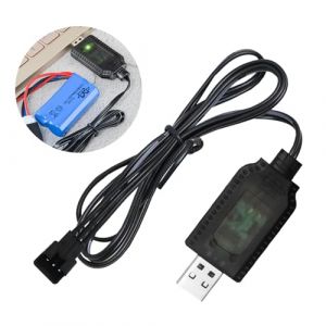 C&acirc;ble Chargeur USB Universel avec Connecteur SM-3P pour Batterie LiPo 2S 7.4V - Compatible avec Voiture, Bateau, Drone, Avions RC et Autres Jouets T&eacute;l&eacute;command&eacute;s (YuanDaoDianZiShangWu, neuf)