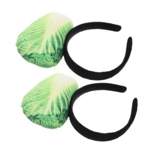 Healeved Lot De 2 Serrage-t&ecirc;tes Chou Chinois 3d En Peluche Douce, Bandeaux V&eacute;g&eacute;taux Amusants Pour Filles, Accessoires F&ecirc;te Costum&eacute;e Halloween, Couvre-chefs L&eacute;gume Original Et Confortable (Sonieg, neuf)