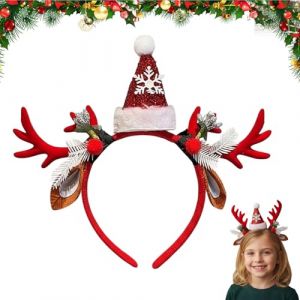 demaxiyad Serre-t&ecirc;te r&eacute;aliste en forme de bois d'&eacute;lan | Serre-t&ecirc;te d&eacute;coratif de No&euml;l | Serre-t&ecirc;te de No&euml;l, accessoire de costume pour les vacances et le cosplay (Xuruey, neuf)