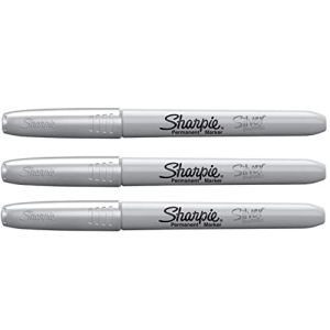SHARPIE Lot de 3 Marqueurs permanent métallisé, argent Largeur de tracé: 0,9 mm (Famica FR, neuf)