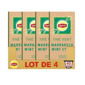 Lipton Thé Vert Marrakech Mint, 40 Capsules Compatibles Nespresso, Antioxydant et Parfumé, Menthe Fraîche et Délicate, Label Rainforest Alliance (PENNGUIN-FR-CAMON, neuf)
