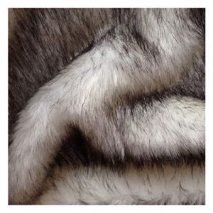 NIANTONG Tissu en Fausse Fourrure Blanc Pelucheux Tissu de Fourrure de Renard Artificiel Largeur 170cm pour Coussin de Si&egrave;ge de Canap&eacute; Chaise, Tapis, Artisanat DIY, Blanc/Noir(Size:1m) (Lin Jia Pin Home, neuf)