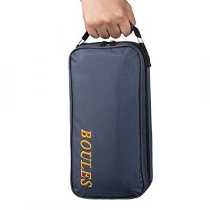 Tofern 2 Sac Boule de P&eacute;tanque，Sac P&eacute;tanque Nylon Oxford Robuste Pratique, Sacoche pour 3/6/8 Boules P&eacute;tanque (Marine, pour 6 Boules) (QUVITA, neuf)
