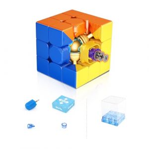 Moyu Super RS3M 3x3 Magic Cube, Professional 3x3 Puzzle Cube Stickerless Magnetic Master Cube Maglev Cube Ball-Core Positing Gift for Speed Cuber(Maglev Ball-Core Positioning Version) (MoYu FR, neuf)
