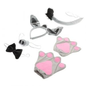 SAFIGLE 6 Pièces Déguisement Halloween pour Garçon Fille Oreilles de Donkey de Costume Queue Nez et Gants pour et Filles (Grand Di, neuf)