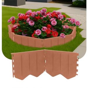GARDENIX Bordure de pelouse, facile à installer, en plastique, marron clair, 5,15 m, sans creuser, en plastique recyclé, flexible et durable, fabriquée dans l'UE (GARDENIX, neuf)