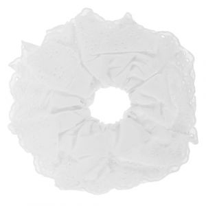 IWOWHERO &Eacute;lastique &agrave; Cheveux Grosse Taille en Dentelle Double Couche Grosse Boucle D&rsquo;Oreille Ajour&eacute;e Blanche Accessoire D&eacute;coratif pour Queue de Cheval pour Femmes et Filles Bracelet (Ssaaya, neuf)