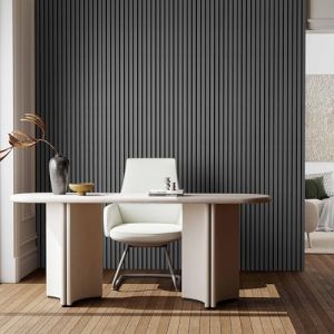 AICA Lot de 3 Panneaux Muraux D&eacute;coratifs Acoustiques Bois MDF 260x30cm Ch&ecirc;ne noir AntiBruit, Facile &agrave; Poser (AICA  Sanitaire, neuf)