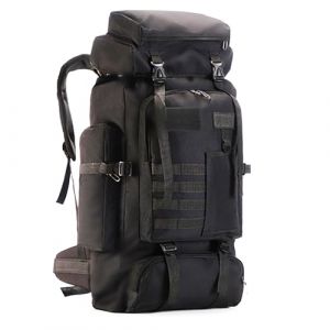 DXIA Sac Randonnée, 80L Sac à Dos de Randonnée de Camping, Étanche sac à Dos pour les Sports de Plein air, Grand sac à Dos de Randonnée Léger, pour le Camping, la Randonnée et le Voyage, Noir (DXIA, neuf)