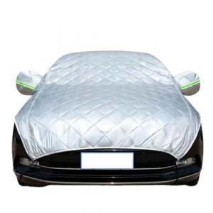 Bâche Voiture Extérieur pour Tesla Model S Bâche Voiture Anti-grêle Housse imperméable en Coton épais Housse Voiture Toiture Semi-Couverte imperméable (EmbroiDered, neuf)