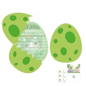 Sxutop 12 Pi&egrave;ces Cartes Invitation Anniversaire Dinosaure Cartes d'Invitation Dinosaure pour Enfant avec 12 Enveloppes 12 Autocollants Carte d'Invitation pour Anniversaire d'Enfant pour Fille Gar&ccedil;on (Shuangxuu, neuf)