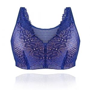 Giltpeak Soutiens-gorge de mastectomie avec poches pour proth&egrave;se &agrave; pression, soutiens-gorge proth&eacute;tiques avec formes de seins int&eacute;gr&eacute;es, soutien-gorge chirurgical (Bleu, 38A) (xiaocao EU, neuf)