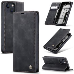 Samokor Coque pour iPhone 13 Mini 5G Housse Cuir Premium Etui Rabat Pochette Portefeuille Fentes Cartes Magn&eacute;tique,&Eacute;tui Protection pour iPhone 13 Mini 5G,Noir (Haoxin20, neuf)