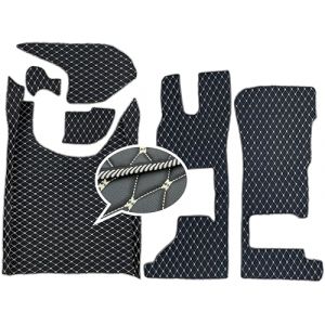 Tapis de sol, tapis de voiture pour camion DAF XG, XG+ Si&egrave;ge passager non suspendu (Noir-Beige) (E-lupin, neuf)