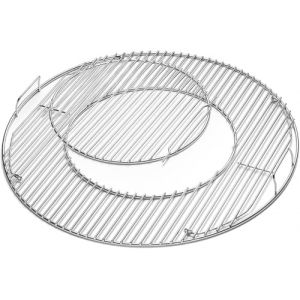 Grille de cuisson de 54,6 cm pour barbecue au charbon Weber de 57 cm, Weber, One-Touch, Performer, Bar-B-Kettle, Master-Touch, Smokey Mountain Cooker, grille de cuisson ronde amovible pliable de (Maimanji-EU, neuf)