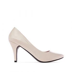 Andrés Machado - Élégants Escarpins rétro pour Femme/Adolescent pour l´été et l´Hiver - AM422 - Bout Arrondi en Vernis Modèle Taille Petit - Talons Fins - Verni Beige, EU 42 (Andrés Machado, neuf)