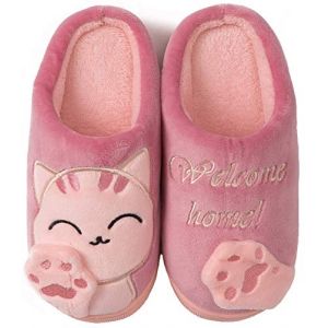 ChayChax Mignon Dessin Animé Chaussons Maison Mixte Enfant Hommes Femmes Hiver Peluche Douce Pantoufle d'intérieur Confort Chaud Coton Chaussures Maison,Rose,31/32 EU=Fabricant 32/33(230) (Yooeenn, neuf)