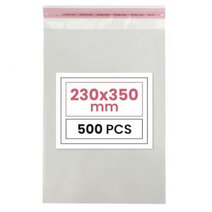 Netuno 500 sachets plats en PP 23 x 35 cm sachets plastiques transparents en polypropyl&egrave;ne emballages d'envoi sacs plastiques transparents sacs plats d'exp&eacute;dition sac d'exp&eacute;dition plastique (netuno, neuf)