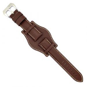 Bracelet montre cuir gravure de bisons Bund compatible avec Fossil CH2592 CH2564 CH2565 CH2891CH3051 18mm 20mm 22mm 24mm Ref 386 Marron Foncé 22mm (DWS Online, neuf)