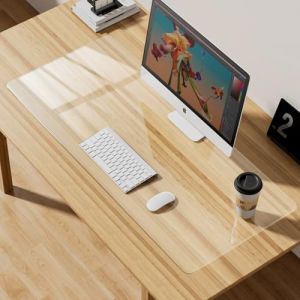 Tapis de Bureau Transparent 60X30cm, PVC Antidérapant Sous-main transparent, Sous Main Bureau pour bureau et ordinateur (Saicok, neuf)