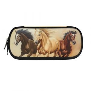 Howilath Trousse &agrave; crayons et trousse &agrave; crayons pour filles adolescentes avec fermeture &eacute;clair, Cheval beige, Organiseur de sac (Howilath, neuf)