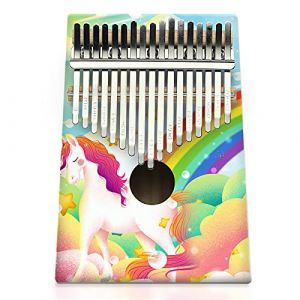 Hearda Kalimba 17 clés Instrument de Musique, Portable Pouce Piano Africain Marimba Kalimba Cadeau Kit avec Accordeur pour Enfants Débutant Amateurs de Musique Adultes (Licorne) (Hearda, neuf)