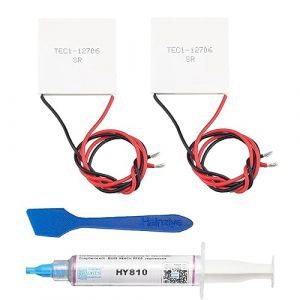 2 pièces TEC1-12706 Module de refroidissement Peltier Tablettes de réfrigération à semi-conducteurs avec kit de refroidissement thermoélectrique pour dissipateur thermique à pâte thermique 5g (diymore®, neuf)