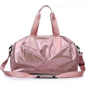 Sac de Sport pour Homme et Femme, Sac de Yoga Zipp&eacute; Grand avec Bandouli&egrave;r, Sac de Voyage et Sac &agrave; Main avec Compartiment &agrave; Chaussure et Compartiment Humide, pour Yoga Natation Vacances Dance Rose (Xyjklur, neuf)