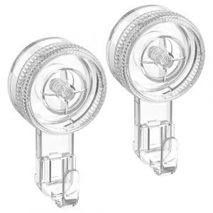 Luxear Lot De 2 Crochet Ventouse Mural Transparent, Crochet Mural Puissant 5KG Plastique, Pat&egrave;re Porte Serviette Salle de Bain Attache Crochet Manteau Couronne Ustensile Ventouse Douche Cuisine (Alpine Co.,Ltd., neuf)
