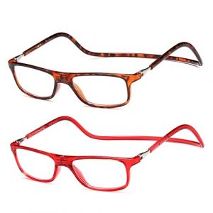 NEW VISION Lunettes 2 pack, Lunettes Loupe, Lunettes De Lecture Magnétique, Longueur RéGlable Lunette De Lecture Homme Femme, NV2904 (Mr, 3.5, x) (New Vision Milano, neuf)