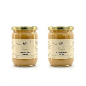 KoRo - Purée d'amandes blanches 2 x 500 g - Purée d'oléagineux sans sucre, huile de palme ni additif - 100% amandes - Incroyablement crémeuse (KoRo Handels GmbH, neuf)