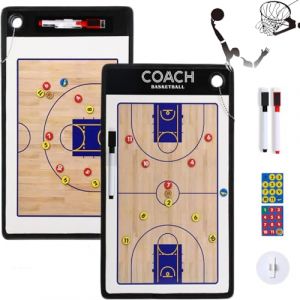 Tableau Tactique pour Entra&icirc;neur de Basket-Ball,Plaquette Entraineur Basket,Plaquette Basket Coach avec Stylo Aimants, Pliable et Effa&ccedil;able pour Strat&eacute;gie D'entra&icirc;neurs,Entra&icirc;nement,Comp&eacute;tition (Plenba, neuf)