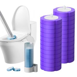 Brosse WC Jetable Recharge avec syst&egrave;me de Fixation am&eacute;lior&eacute;, Nettoyeur Toilette Murale avec Produit, Toilette Rempla&ccedil;able pour Nettoyage de Salle de Bain &agrave; la Maison H&ocirc;tel (24, Violet) (ComedyKing, neuf)