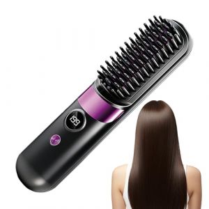 Brosse &Agrave; Lisser Pour Cheveux,Appareil de Lissage et Massant a Longue Autonomie | Mini Peigne &agrave; Lisser Ionique et Chaud,Pour les Familles les Amis la Maison les Voyages l'Int&eacute;rieur l'Ext&eacute;rieur les Salo (nerity, neuf)