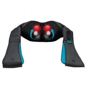 HoMedics Shiatsu Masseur Cervical Portable Chauffant - Appareil de Massage Cervical Électrique sans fil pour la Nuque et les Épaules avec 3 Intensités, 4 Têtes et Panneau de Contrôle Tactile (FKA Brands, neuf)