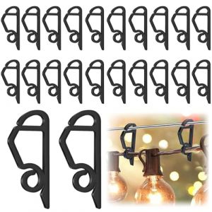 KOMEIYL 120pcs Gouttiere pour Guirlande, Clip de Lumi&egrave;re de No&euml;l, D'ext&eacute;rieur Support de Guirlande, Crochets Guirlande de No&euml;l pour D&eacute;corer Int&eacute;rieures Ext&eacute;rieures Cr&eacute;er Atmosph&egrave;re Festive (Noir) (Hxinyi-EU, neuf)