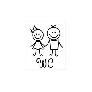PULABO Stickers muraux Cartoon Garçon Fille Toilettes Toilettes Porte Sticker Mural Salle De Bains Decal Décor À La Maison pour Salon Chambre Décorations pour La Maison Portable et Utile pratique (HBMYCSF, neuf)