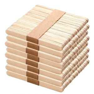 Wenrescry 400 Pièces Batonnet en bois,Batonnet glace,Bâtonnets en Bois pour Artisanat - Bâtonnets de Bricolage en Bois Naturel, Spatule en Bois pour Artisanat et Cosmétiques (114 x 9 x 2 mm) (Acd_max, neuf)