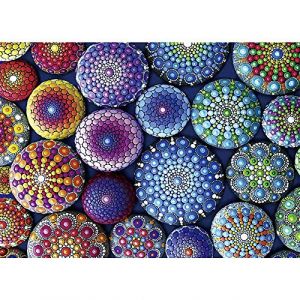 Puzzle 1000 pi&egrave;ces-Stone Mandala-Adultes Adolescents Enfants Puzzle Grand Puzzle Jouets Cadeau &eacute;ducatif intellectuel d&eacute;compression Amusant Jeu de Famille (ToBe-One, neuf)