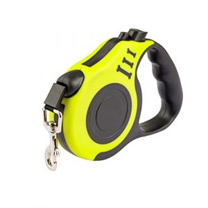 Baroni Home Laisse pour Chien Rétractable 5 mètres avec Poignée Confortable, Laisse Flexible pour Petit, Moyenne, Gros Chiens, Laisse Enrouleur pour la Promenade et Le Dressage, Jaune (Baroni Home, neuf)