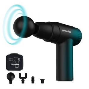 HoMedics NOVO Pistolet de Massage - Masseurs &Eacute;lectriques Portatifs Chauffants avec 4 Accessoires et 6 Niveaux d'Intensit&eacute;, Masseur Vibrant pour Aider Soulager des Tensions Musculaires - Noir (FKA Brands, neuf)