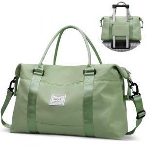 BAGAIL Sac de Voyage Week-end pour Femme, Fourre-tout de Nuit avec Poche Humide, d'Hôpital pour le Travail et l'Accouchement, Vert Olive, Large (DIYouth, neuf)