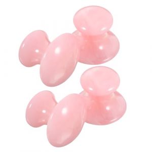 LOORGVEL 4 Pi&egrave;ces Outil De Massage Facial Outils De Massage Visage Masseur Gua Sha Peau Pink (YANJHG, neuf)