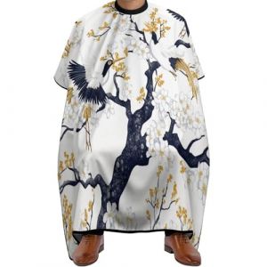 Cape De Coiffeur White Cherry Bloom Cranes Imperm&eacute;able Tablier De Coiffeur Salon Robe De Barbier Pour Barbiers Coiffeurs 140X168Cm (LunChenShop, neuf)