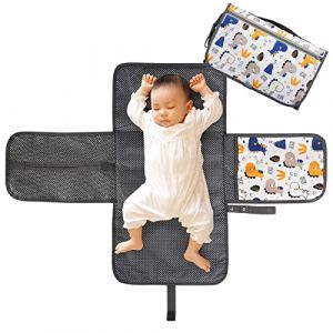 LEADSTAR Portable Tapis à Langer, Matelas à Langer de Voyage, Pliable Matelas à Langer Avec Coussin de Tête Poches Urinoir Pad à langer Kit pour Bébé Maison Extérieur Voyage (Gris) (Blanc) (Ling EU, neuf)