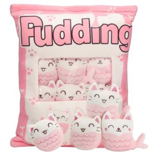 HXPLN Sirène Chat Peluche Oreiller, Oreillers Kawaii Snack Oreiller, Cadeau de Sirène Chat Mignon pour Filles et Enfants (HXPLN DIRECT, neuf)