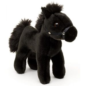 Uni-Toys - Cheval Debout, Noir (sans sellette) - 23 cm (Longueur) - Peluche, Doudou (Uni-Toys Shop, neuf)