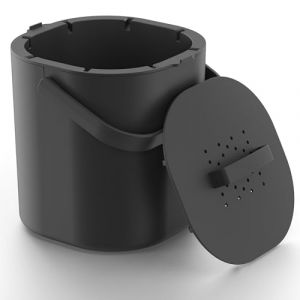 PTMS&reg; Poubelle Compost Cuisine 6L - Seau &agrave; Compost avec Filtre &agrave; Charbon Actif et Couvercle &agrave; accrocher - composteur Cuisine Anti-Odeur, Lavable au Lave-Vaisselle, avec Grille int&eacute;rieure (PTMS_ITA, neuf)