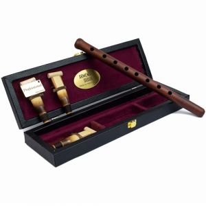 HandCraftoria Instrument professionnel arménien Duduk en bois d'abricot, étui en bois recouvert de cuir, 1 anche professionnelle et 2 flûtes standard, hautbois balaban (clé A) (Looglo, neuf)